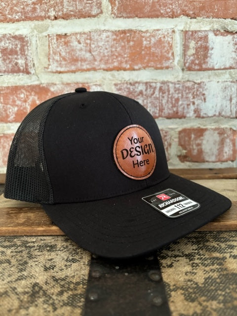 Custom Logo Genuine Leather Patch Hat: Richardson 112